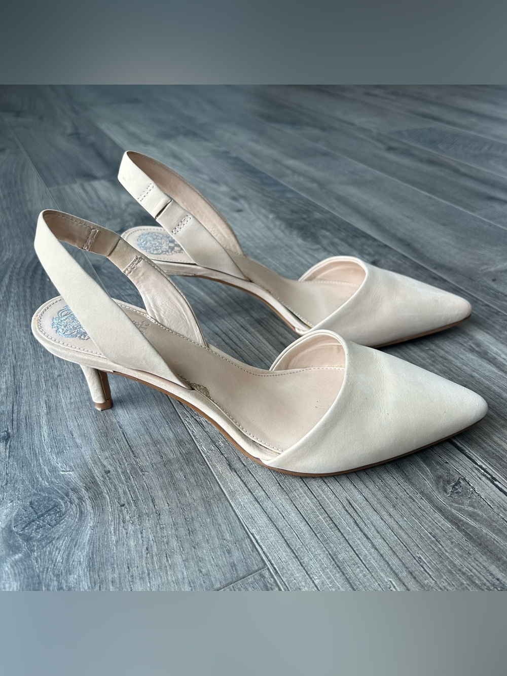 Vince Camuto Size 7 Women’s Slingback Pointed-Toe Heels in Blush Nude GUC